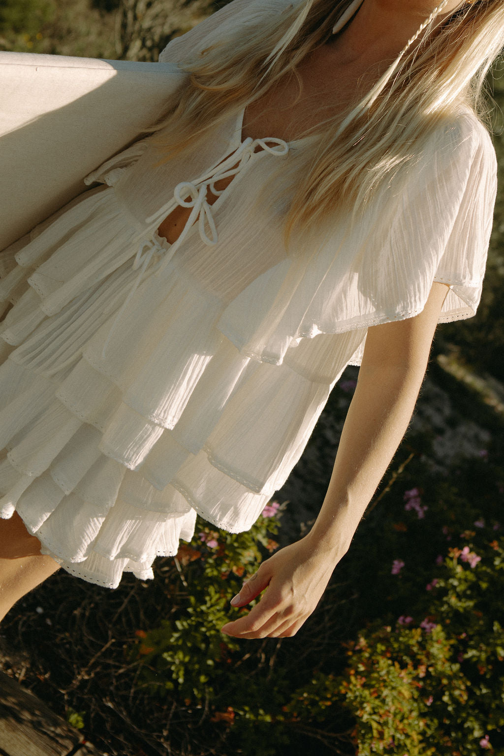 Frill Bow Top - Offwhite