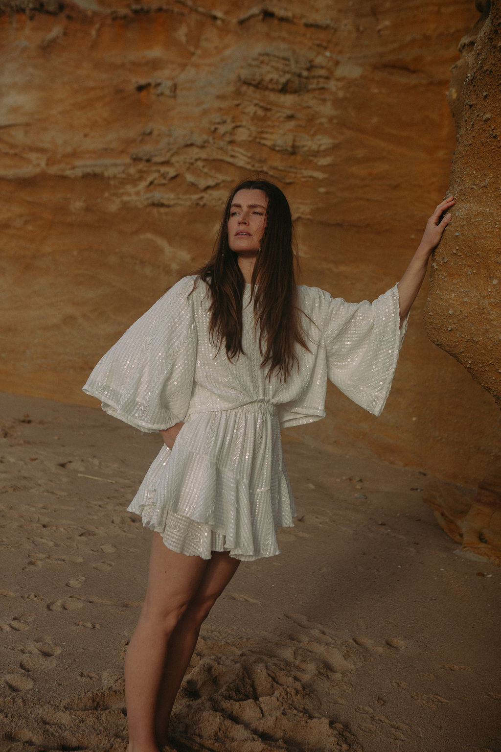 Sequin Skirt Shorts - Offwhite