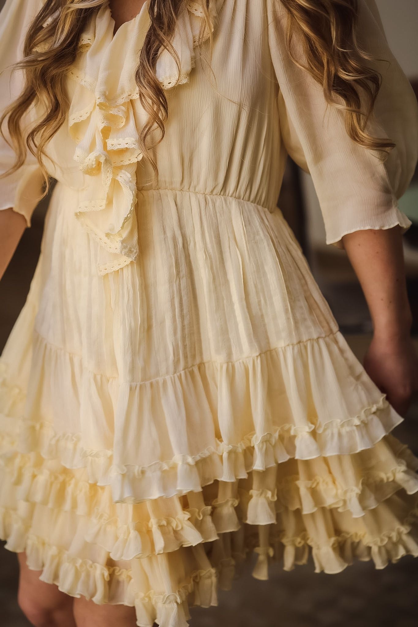 Love Frill Dress - Soft Butter