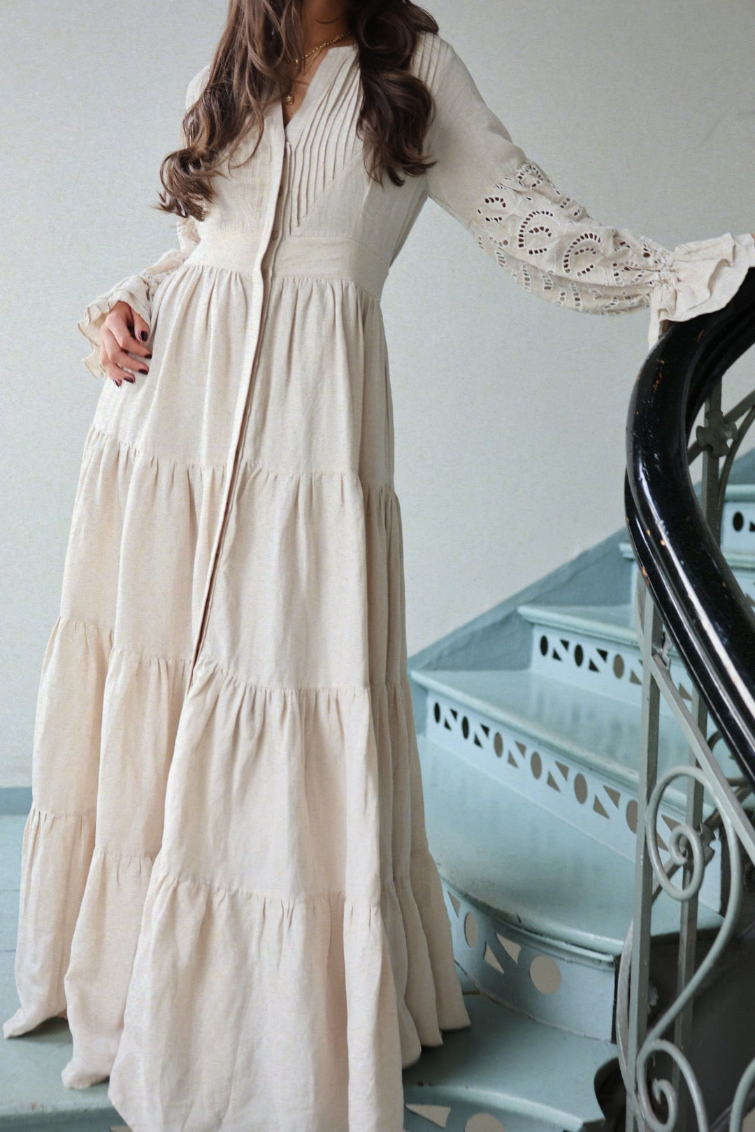 Coco Long Dress - Pearl