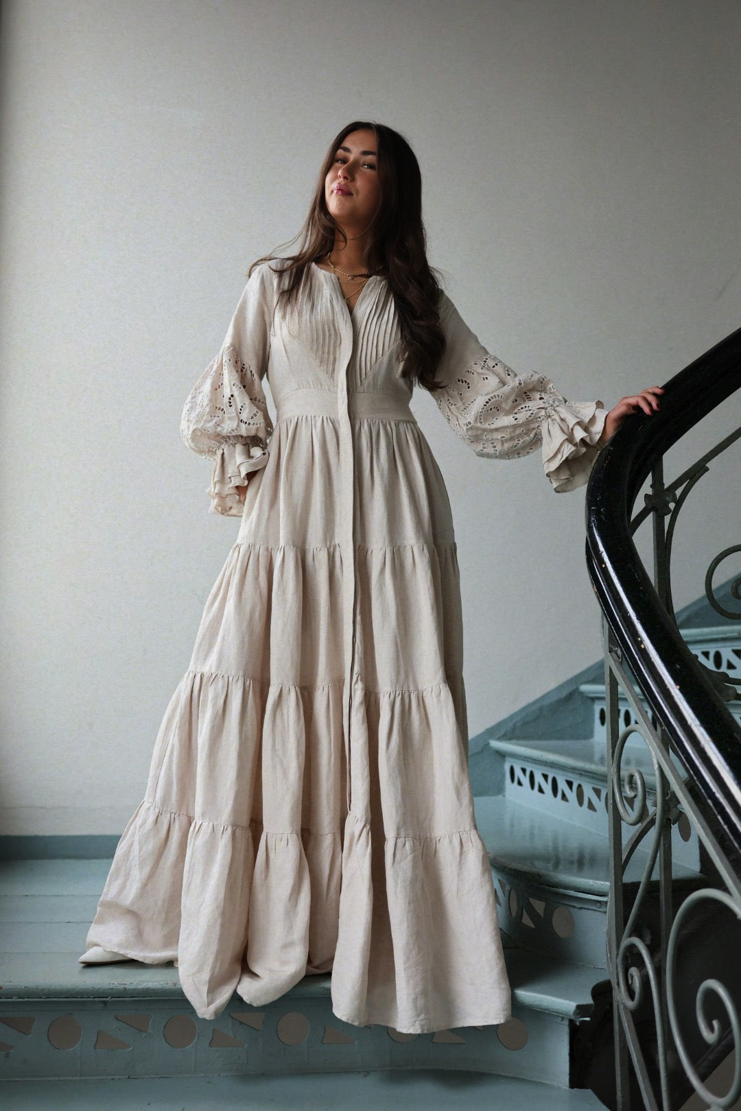 Coco Long Dress - Pearl