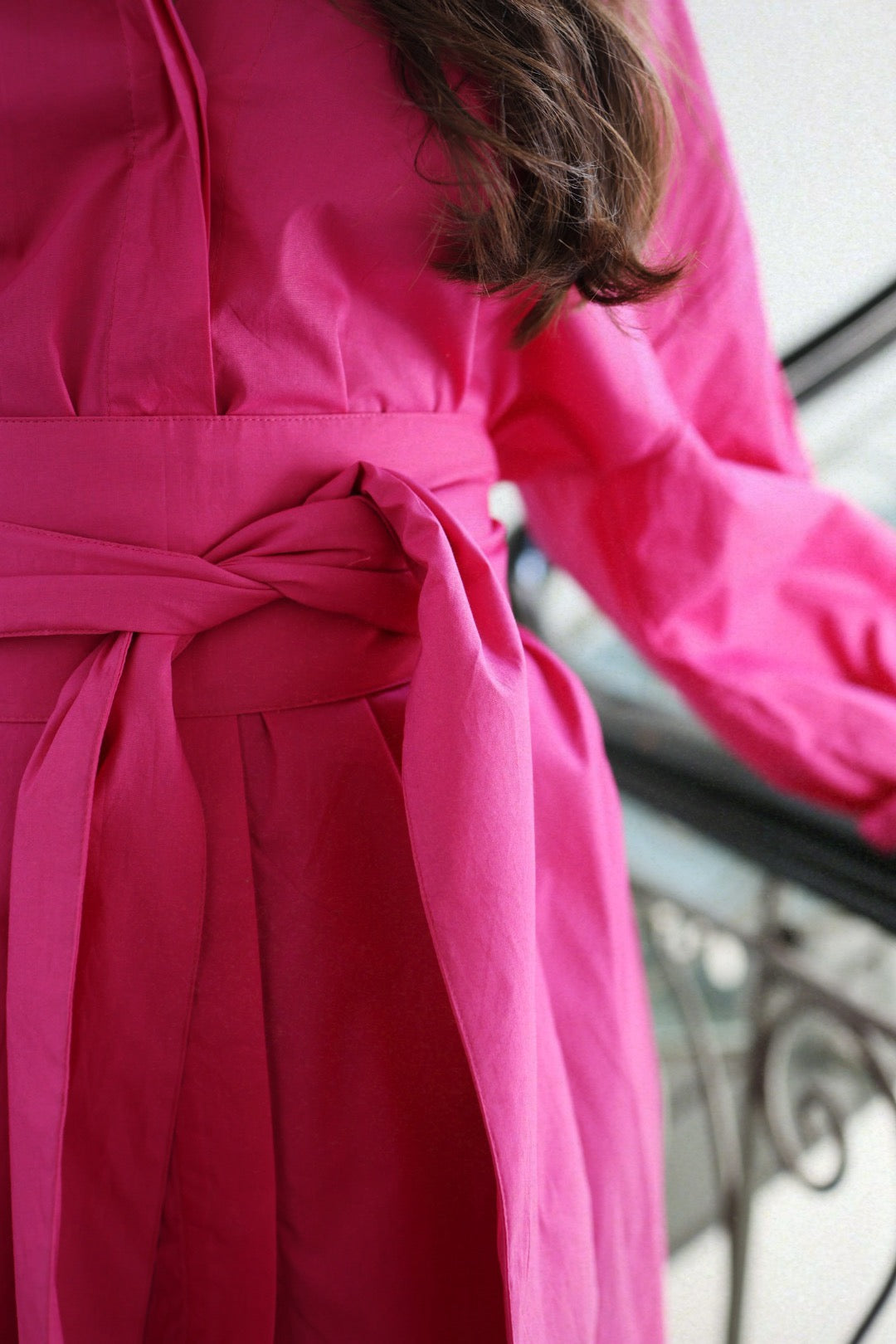 Boxy Shirt Dress - Hot Pink
