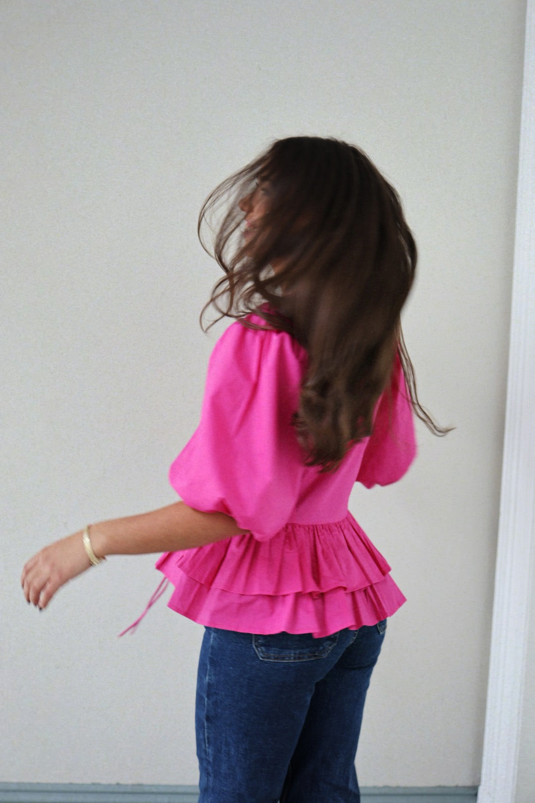 Boxy Bow Top - Hot Pink