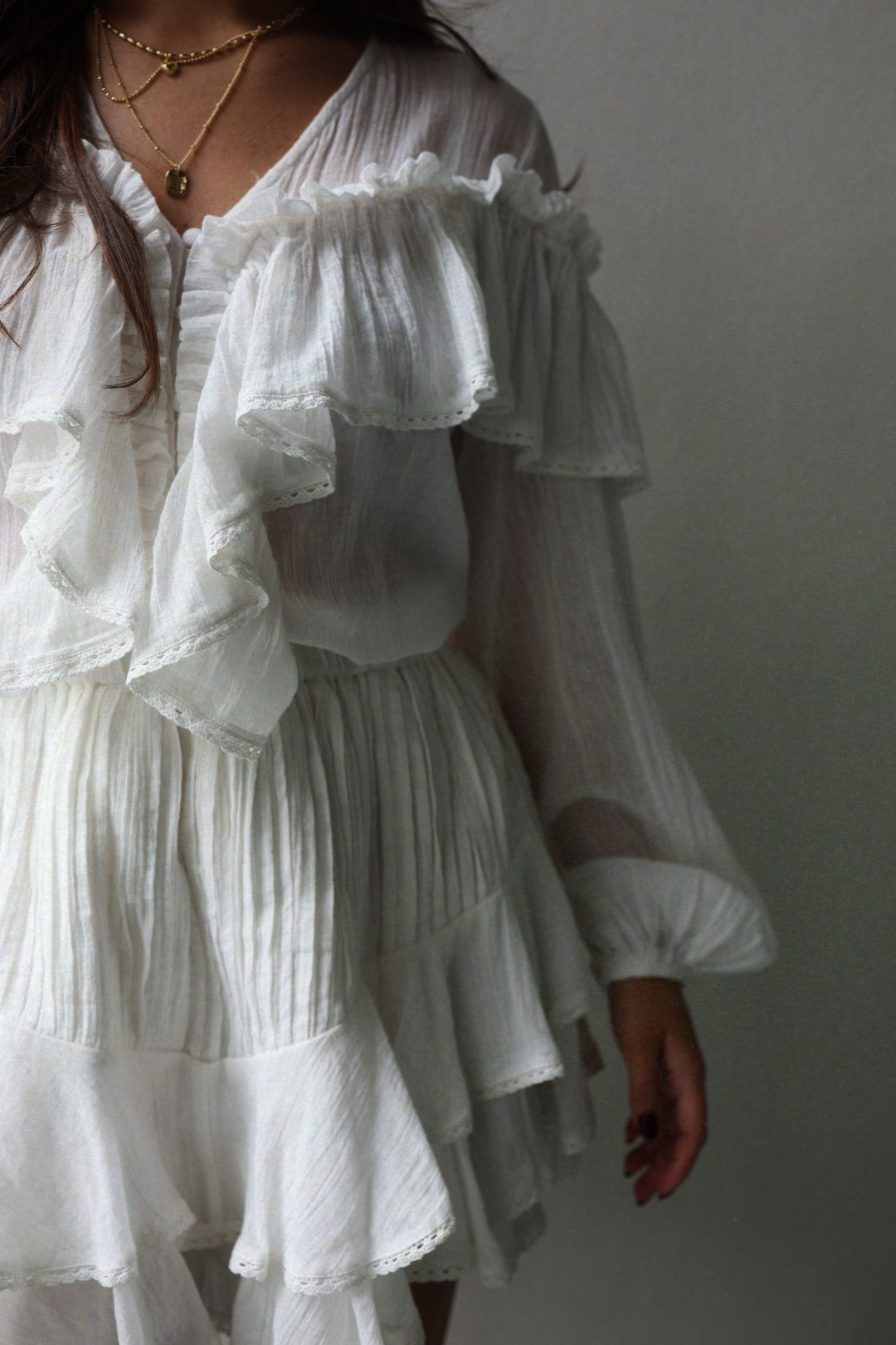 Frill blouse - Offwhite