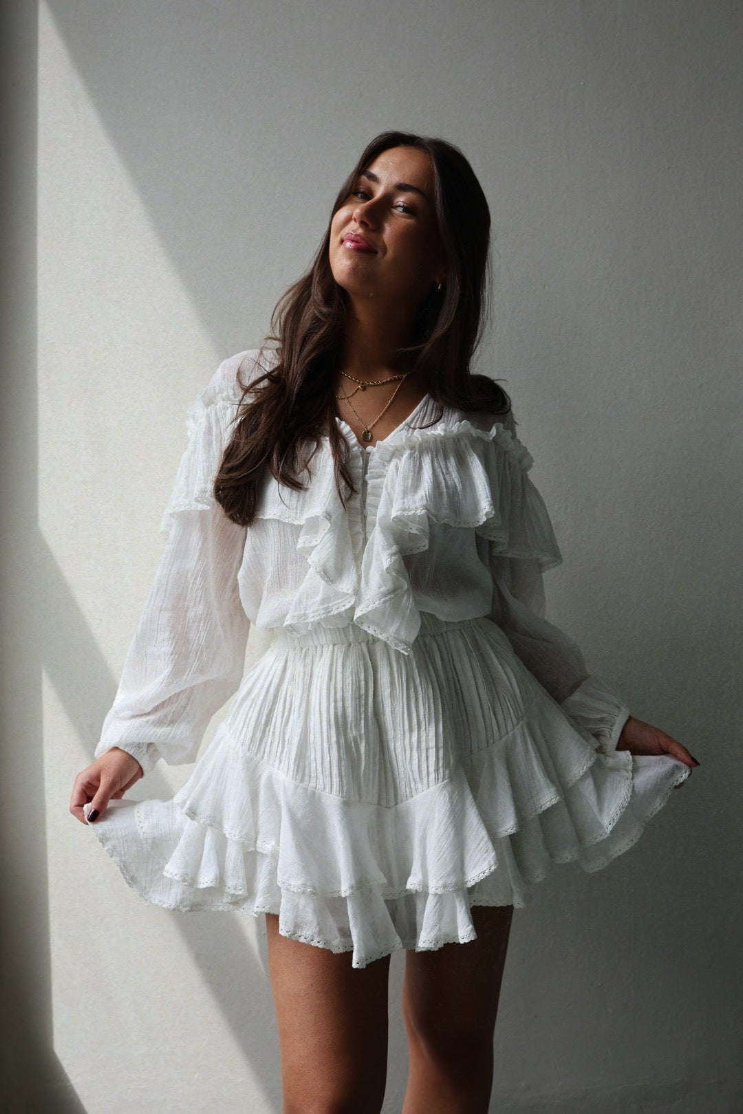 Frill skirt shorts - Offwhite