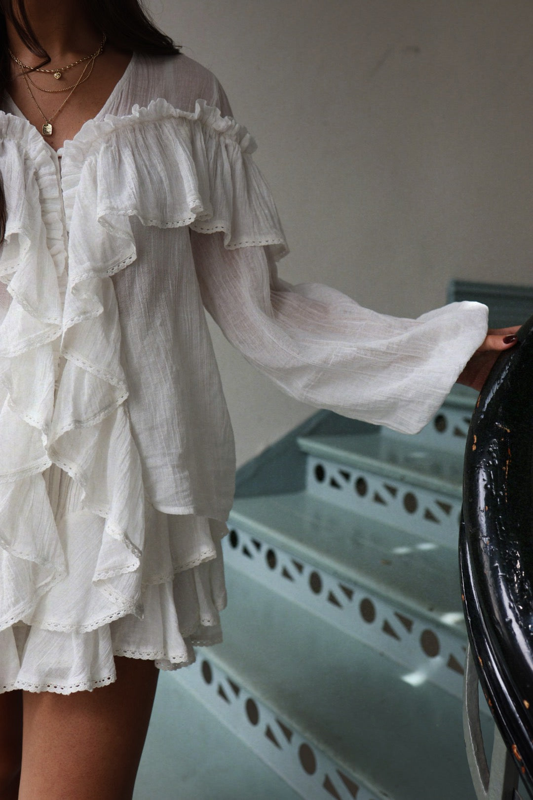 Frill blouse - Offwhite