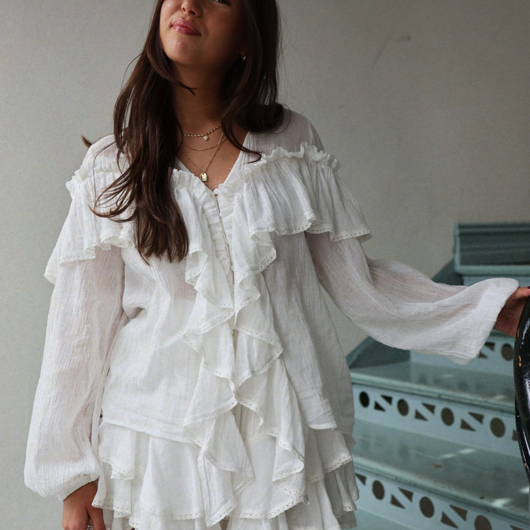 Frill blouse - Offwhite