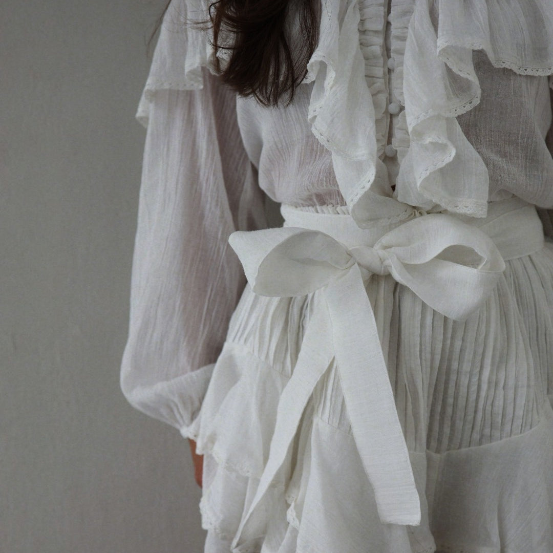 Frill skirt shorts - Offwhite