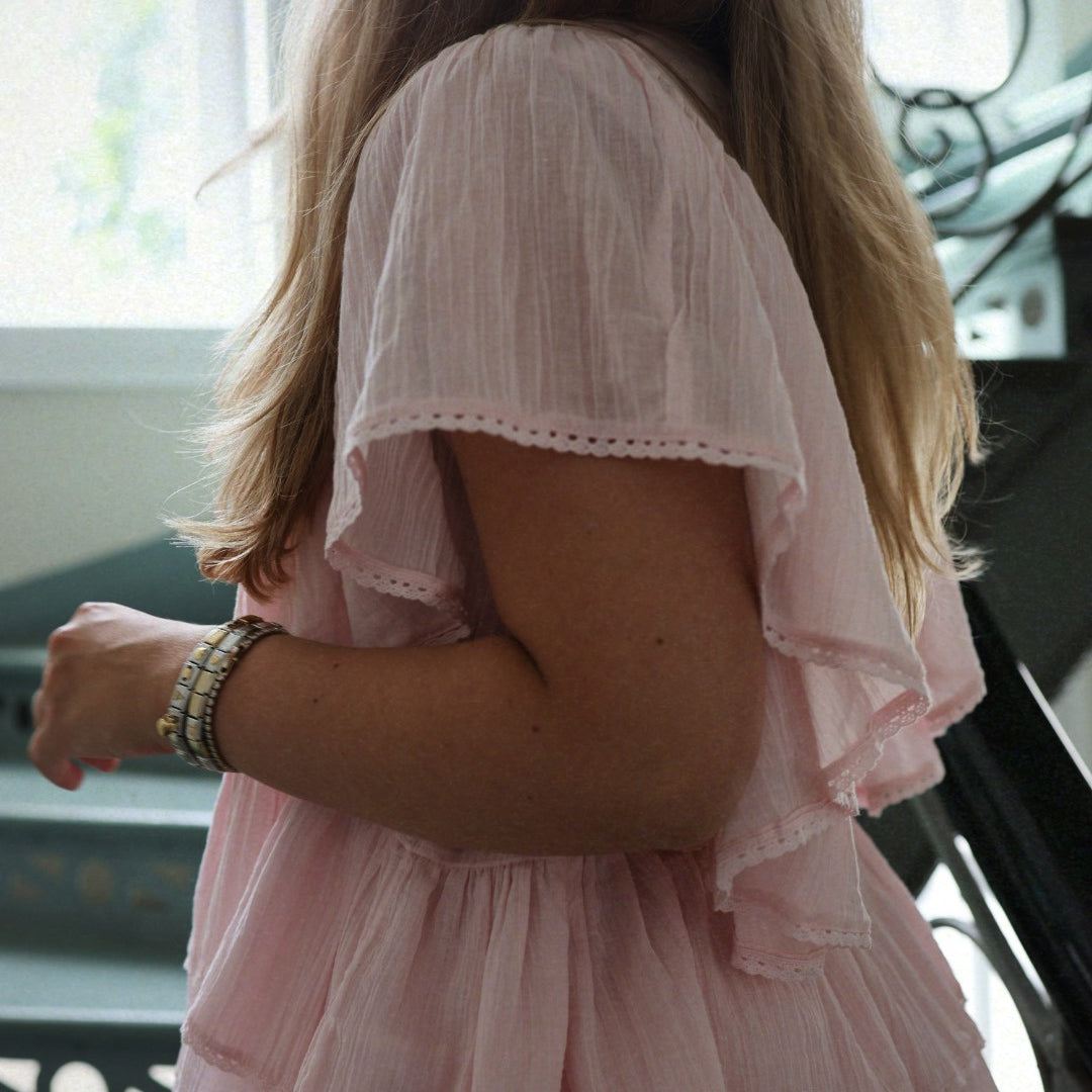 Frill Bow Top - Light Pink