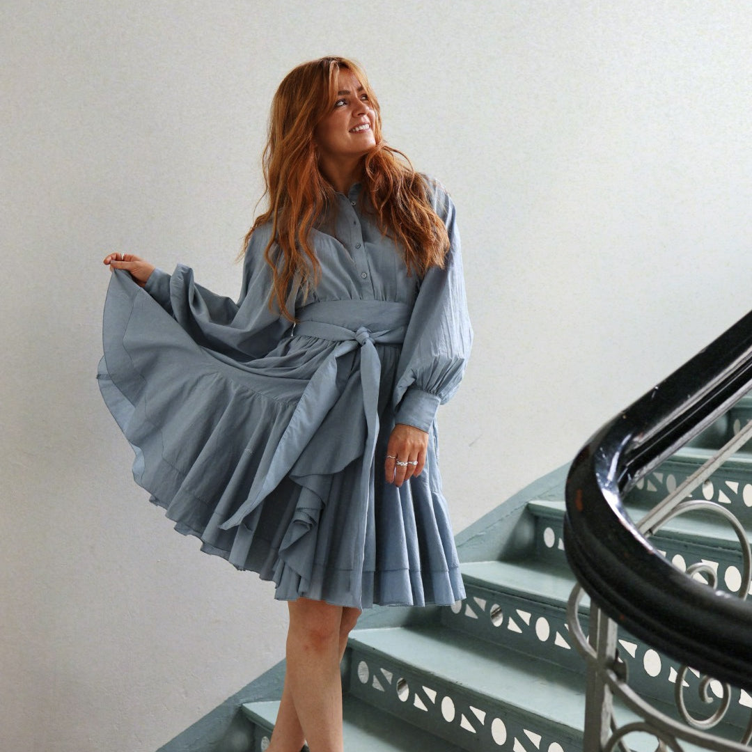 Cotton Ranch Dress - Breezy Blue