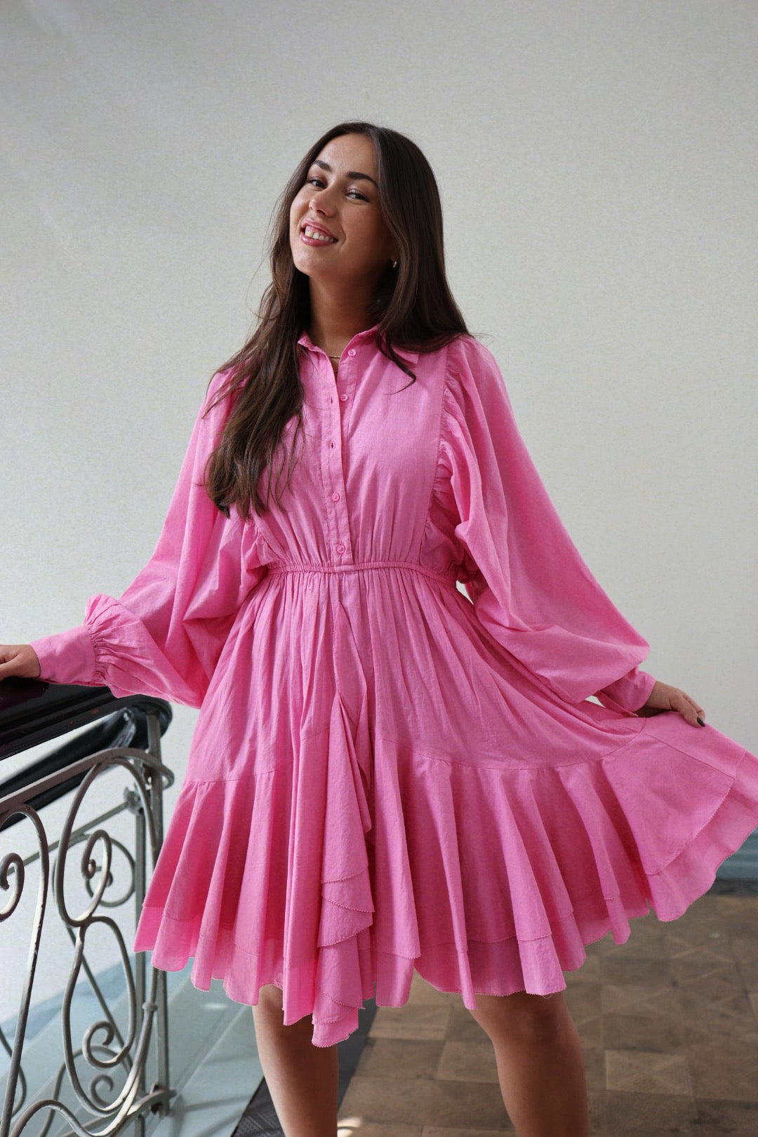 Cotton Ranch Dress - Pink