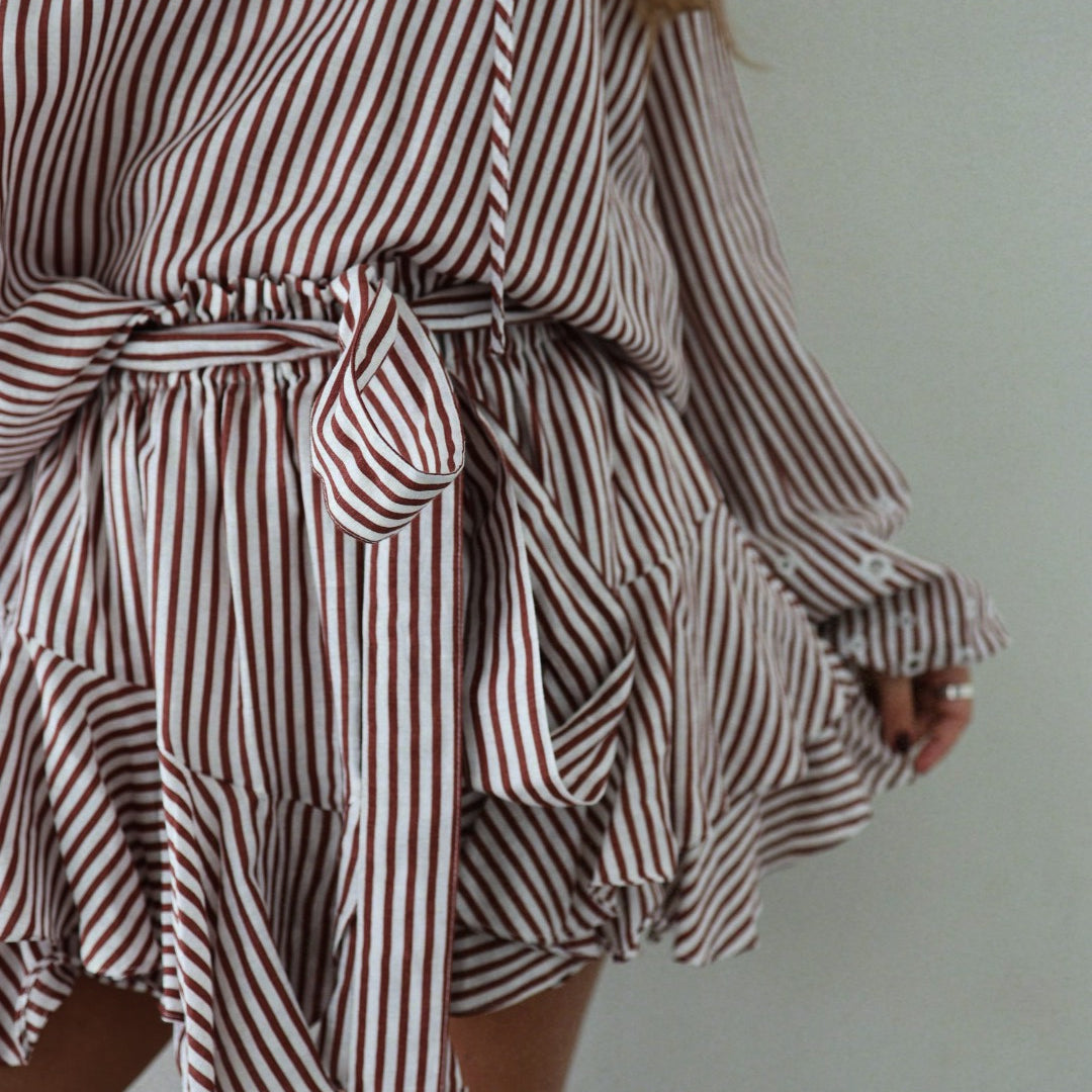 Breezy Skirt Shorts - Rusty Stripe