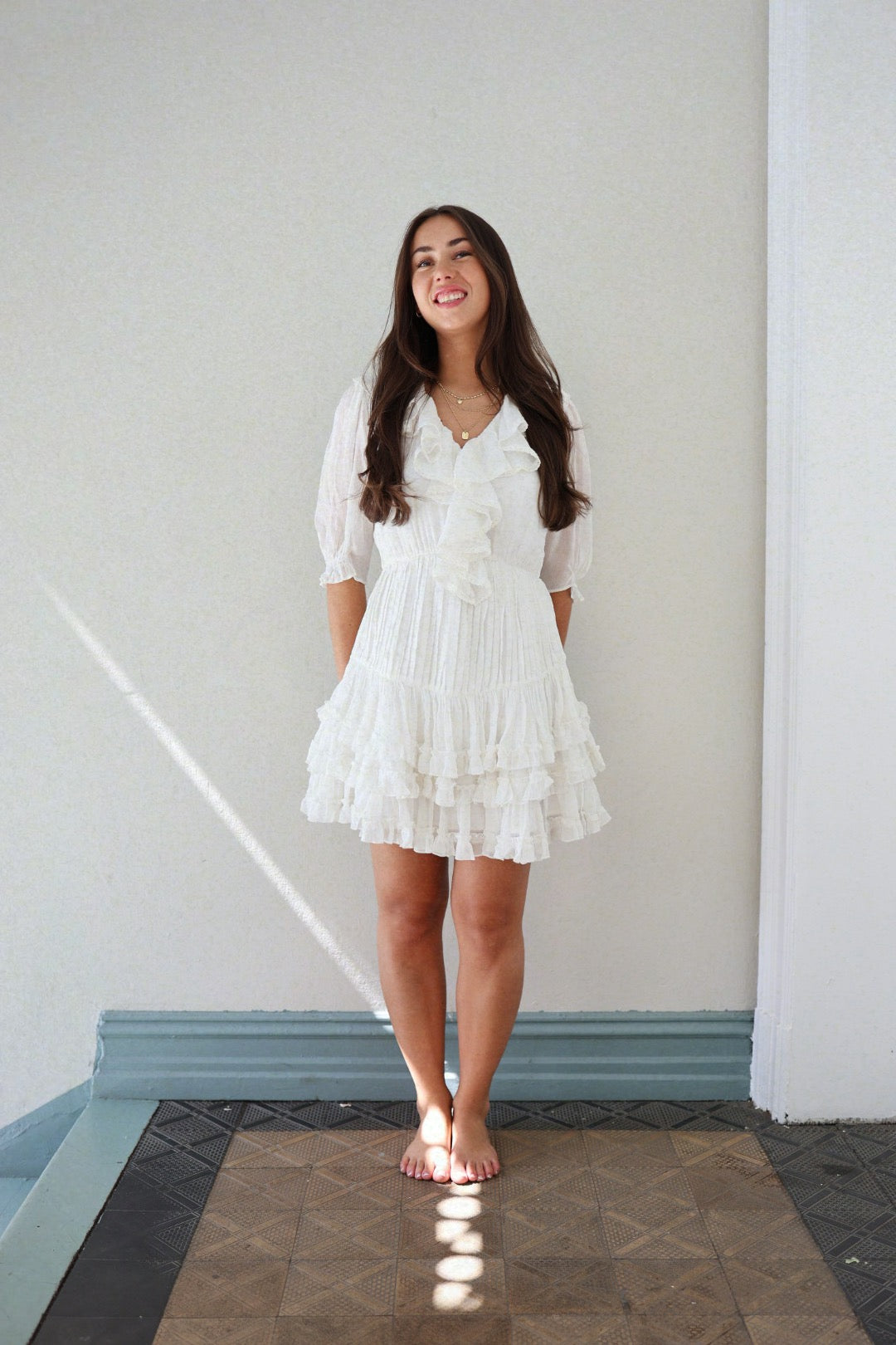 Love Frill Dress - White