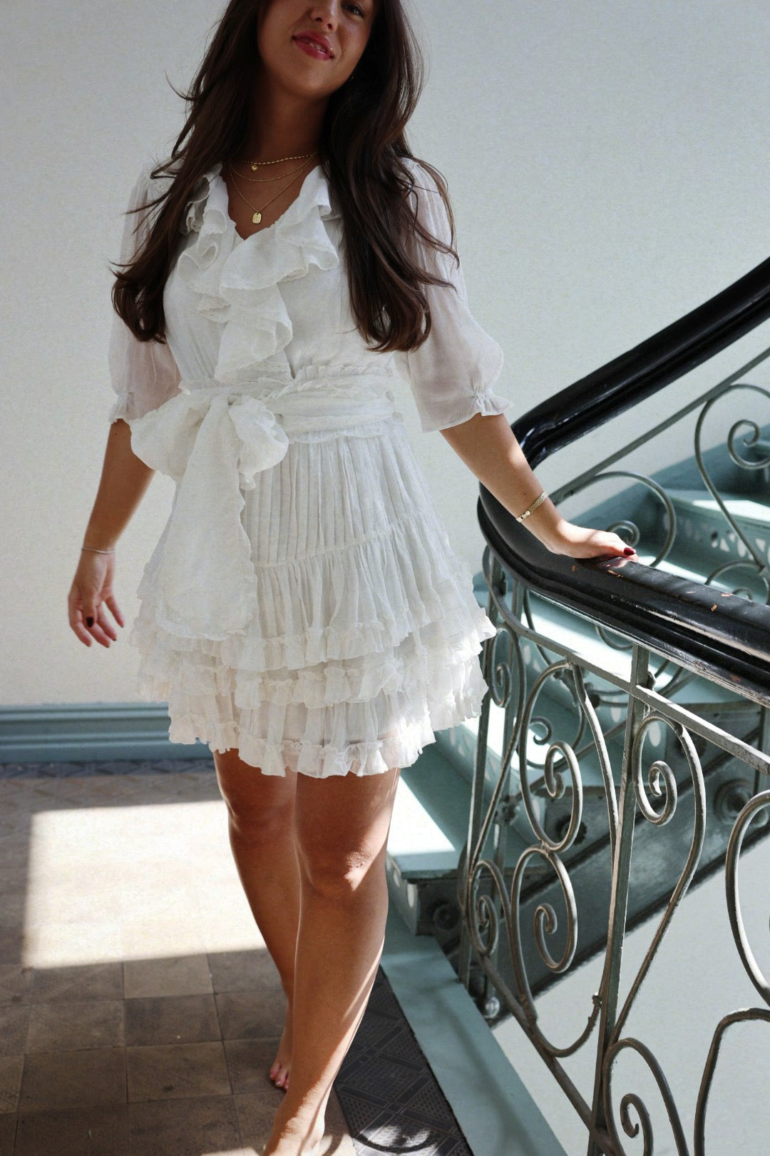 Love Frill Dress - White