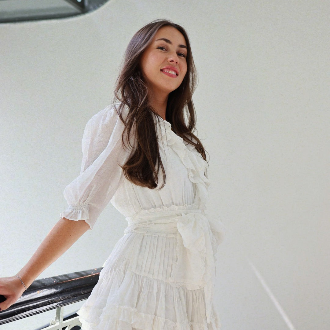 Love Frill Dress - White