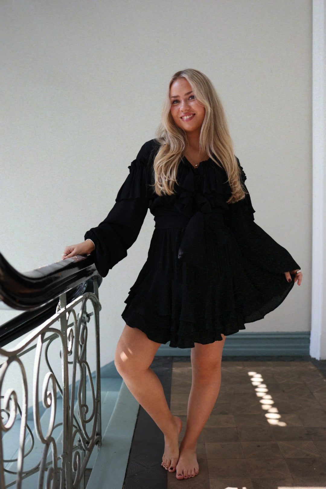 Party Frill Dress - Black