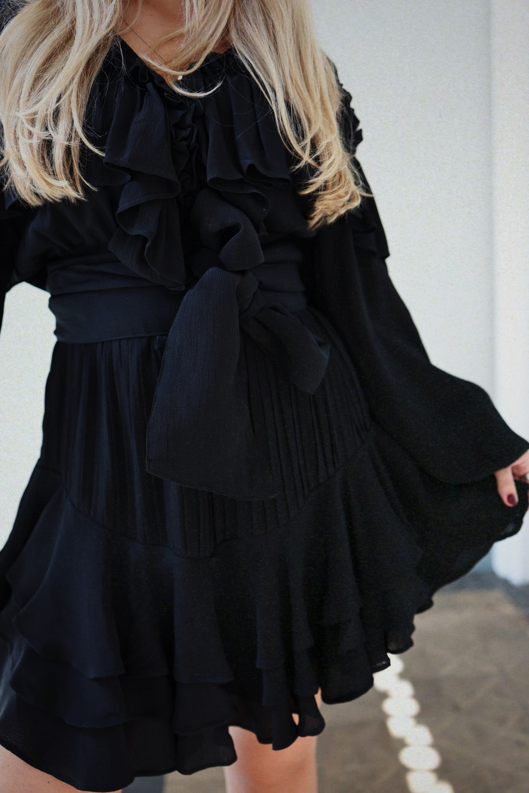 Party Frill Dress - Black