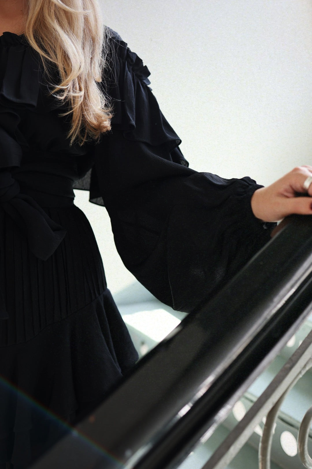 Party Frill Dress - Black