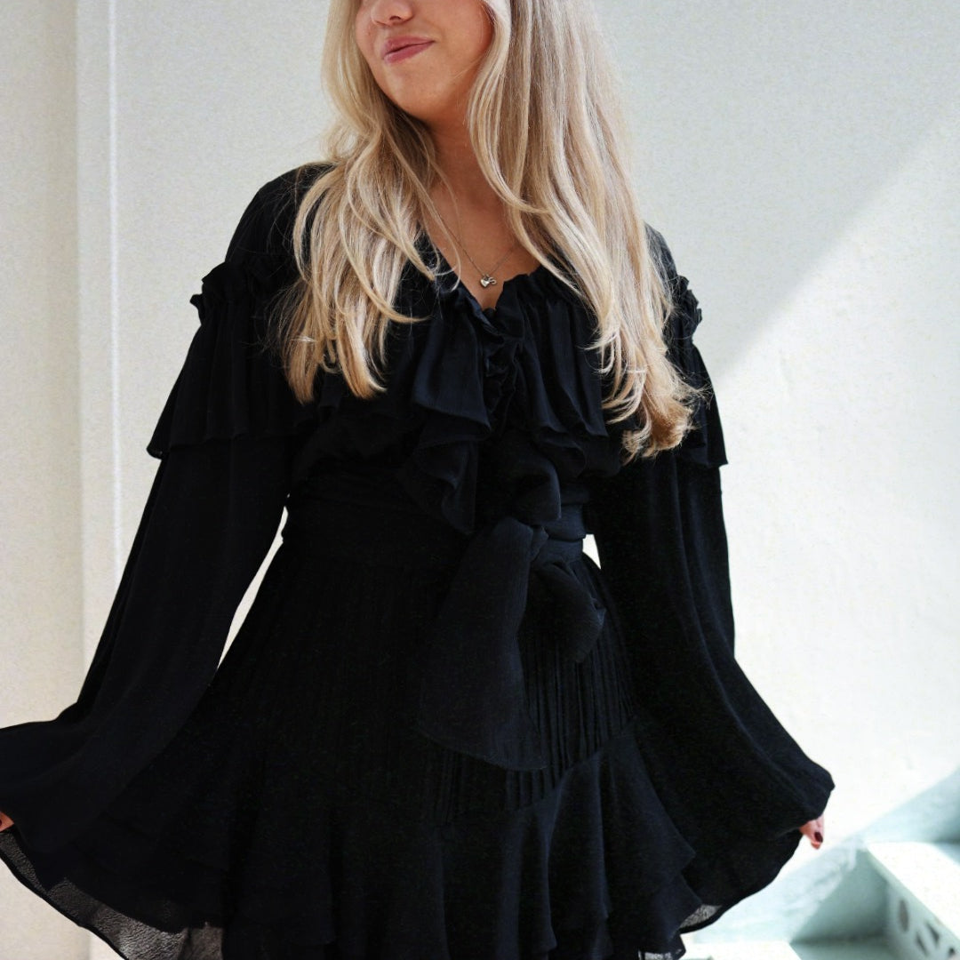 Party Frill Dress - Black