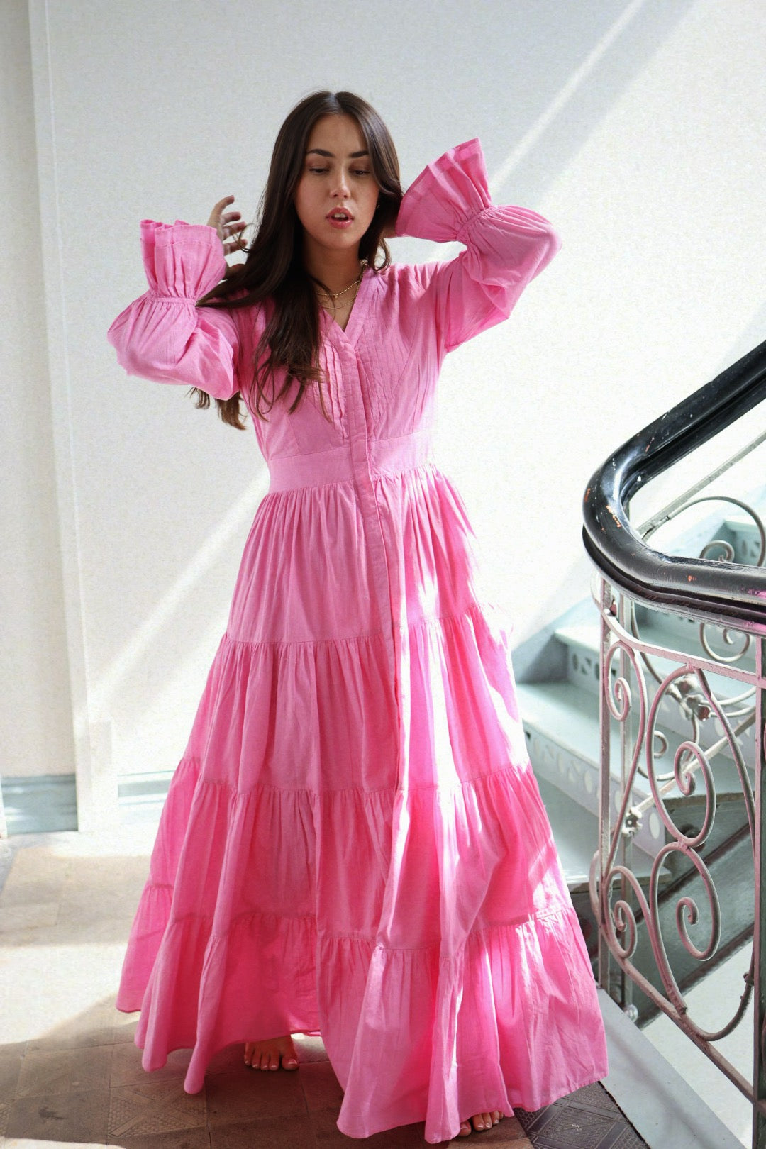 cocoBonjour dress Pink Garden Coco Cotton Dress - Pink – Confettibird