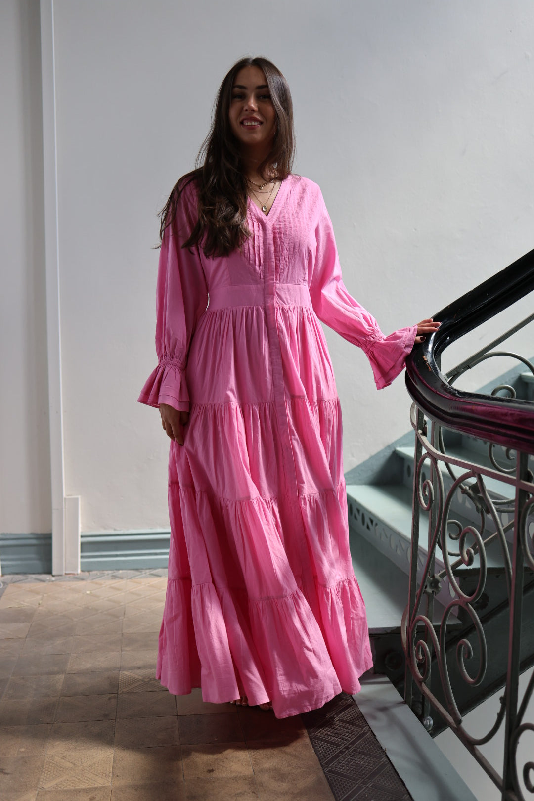 Coco Cotton Dress - Pink