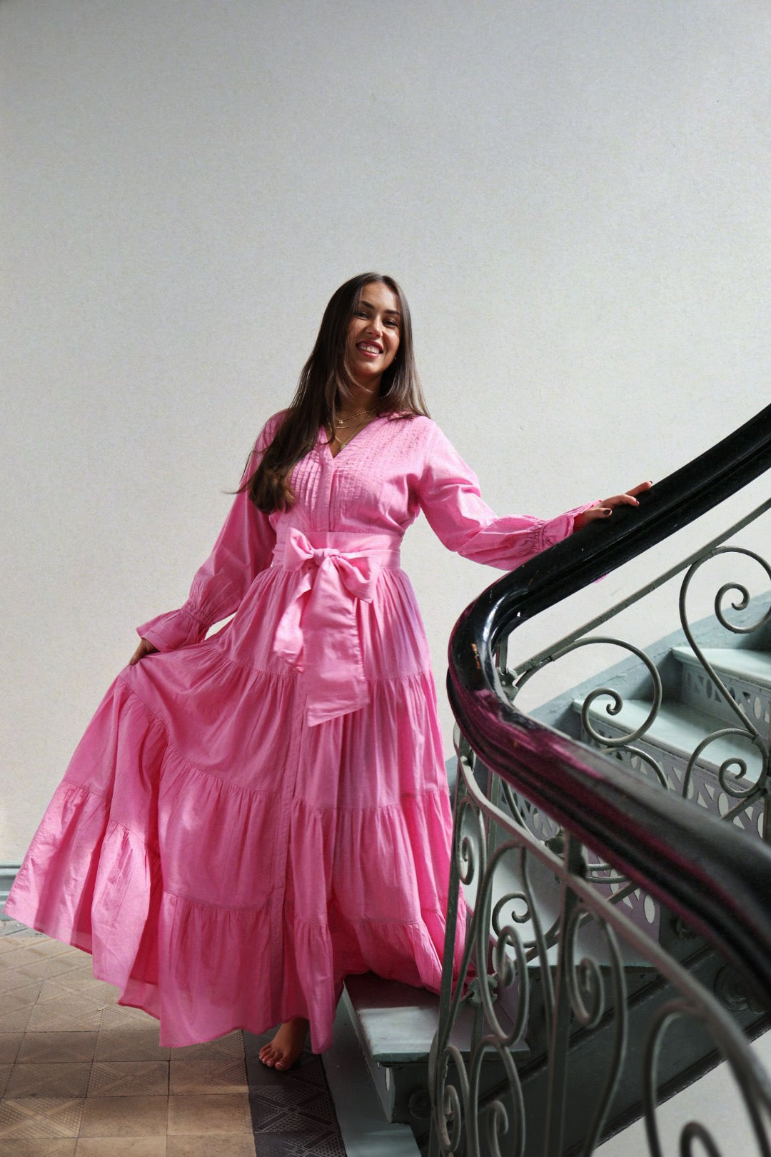 Coco Cotton Dress - Pink