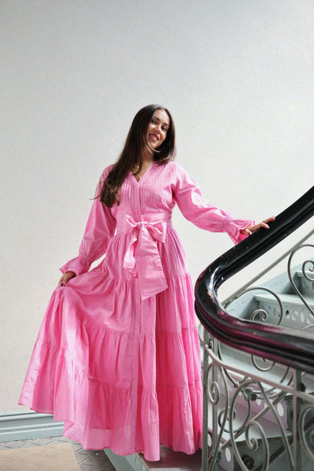 Coco Cotton Dress - Pink