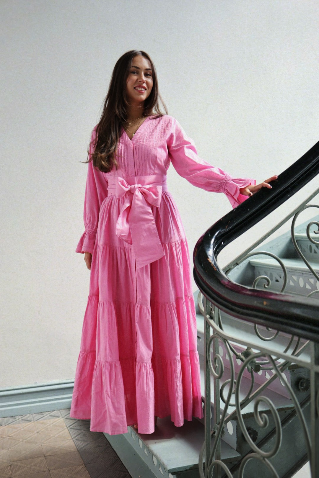 Coco Cotton Dress - Pink