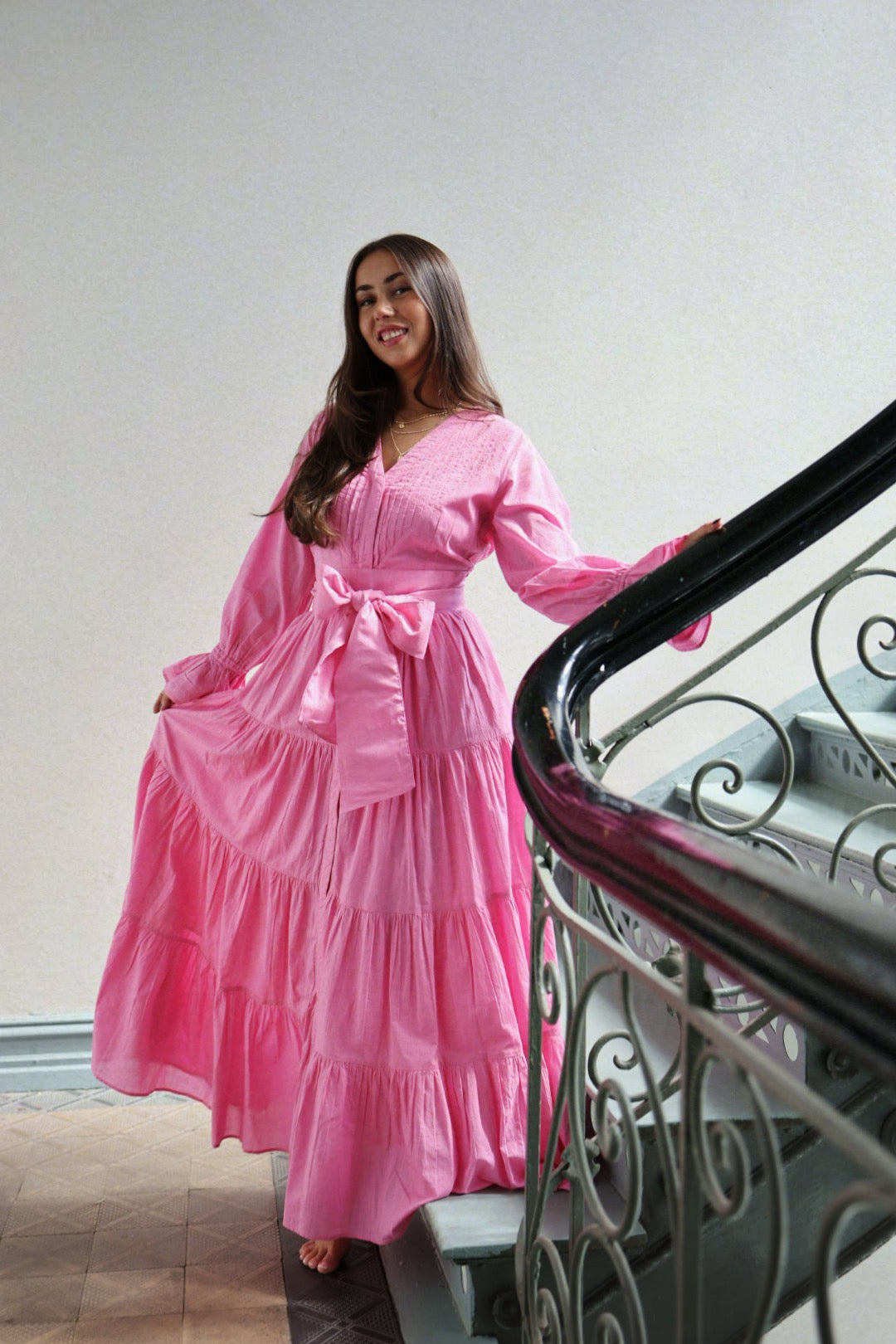 Coco Cotton Dress - Pink