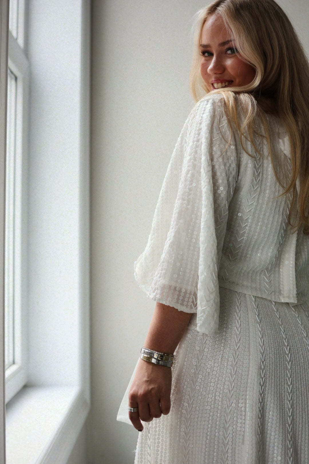Sequin Jacket Top - Offwhite