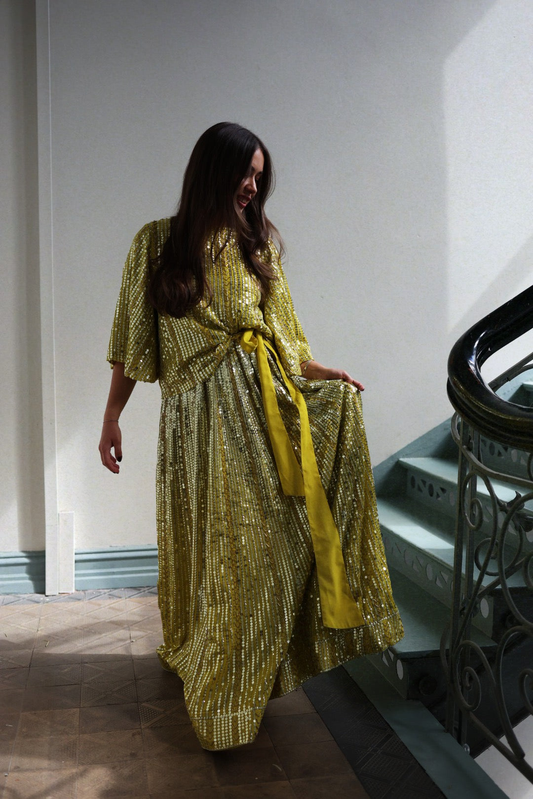 Extraordinary Skirt - Yellowish & Silver