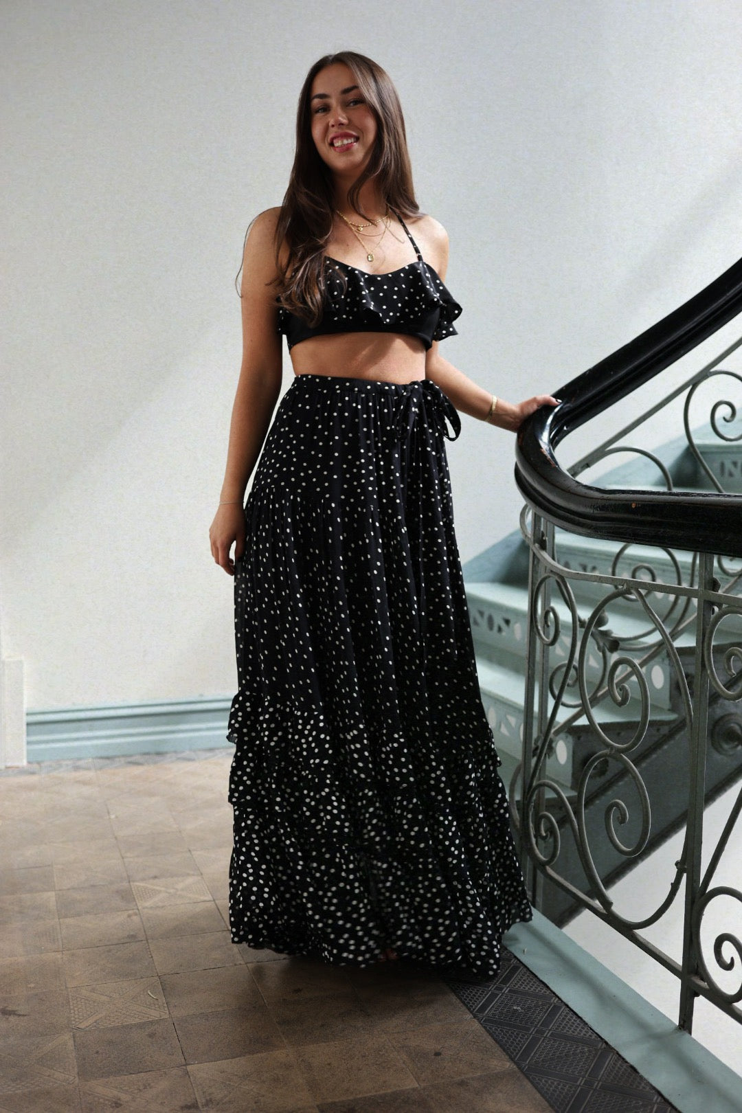 Bow Tie Top - Black Dot