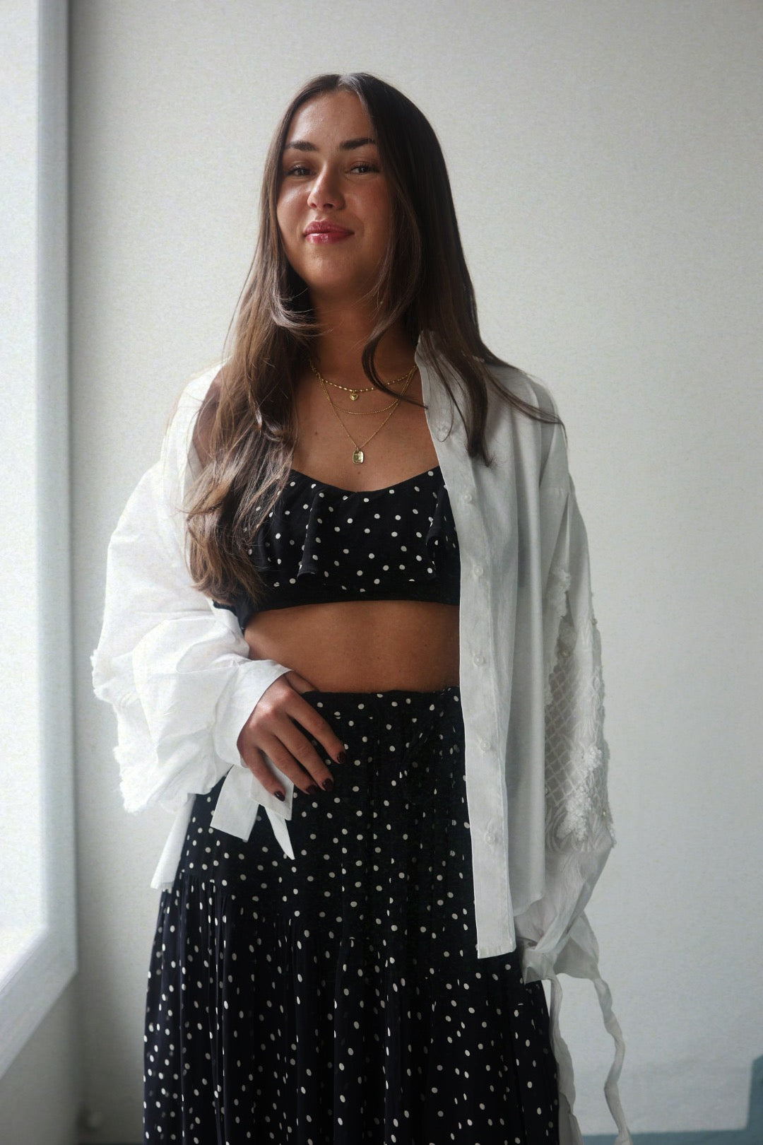 Bow Tie Top - Black Dot