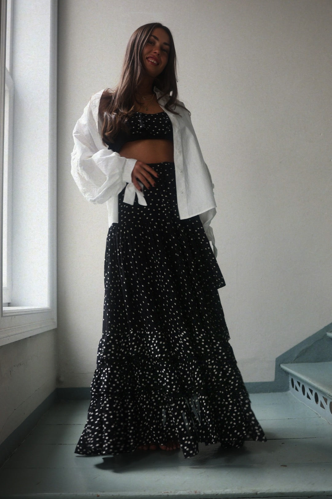 Bow Tie Top - Black Dot
