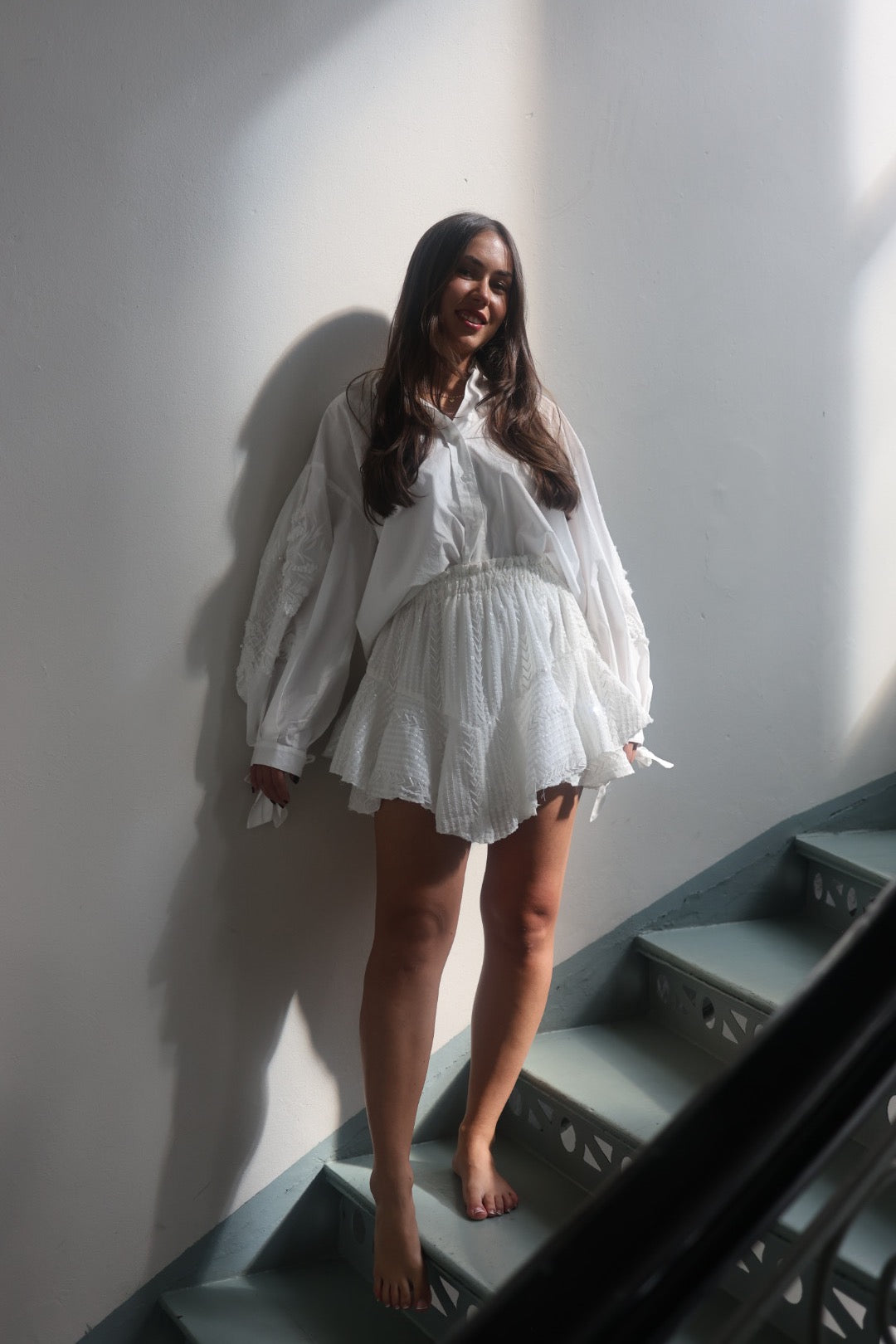 Sequin Skirt Shorts - Offwhite
