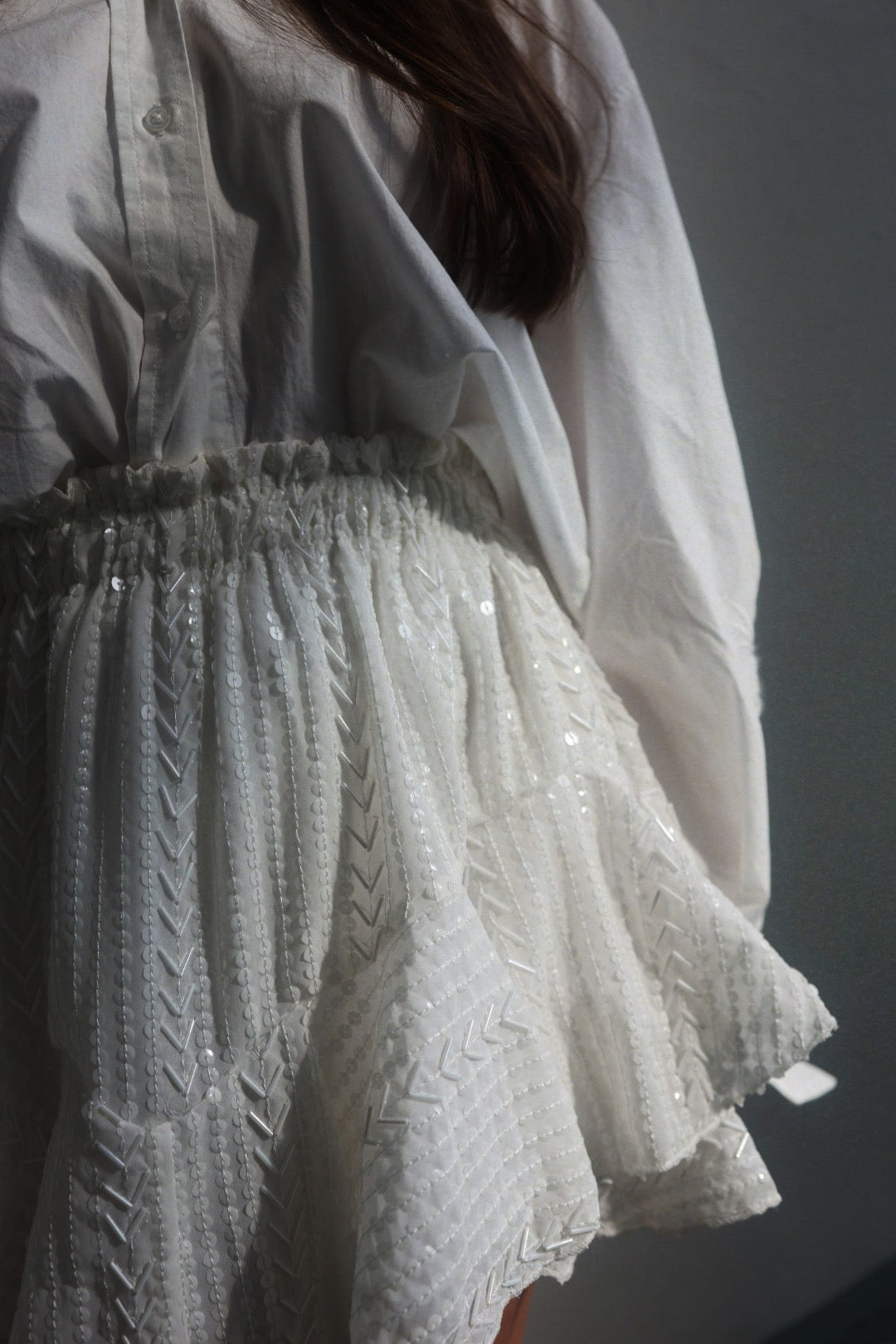 Sequin Skirt Shorts - Offwhite