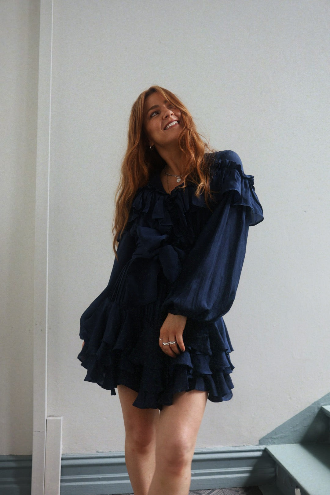 WOW Frill Dress - Dark Navy