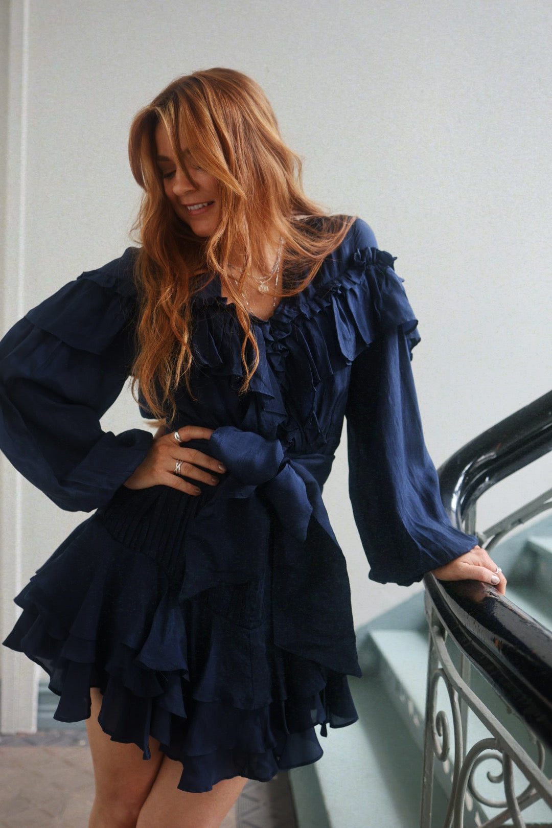 WOW Frill Dress - Dark Navy