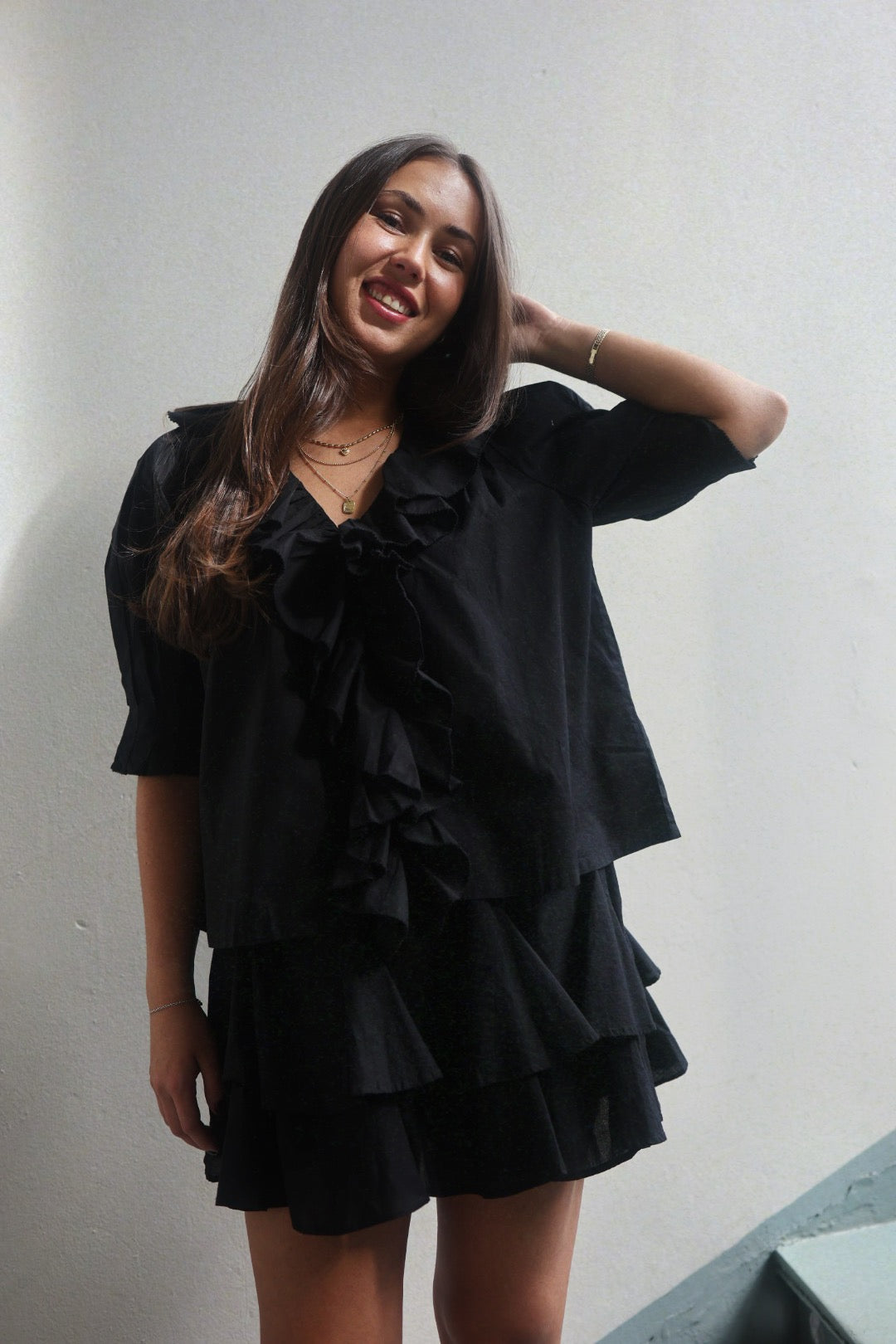 Frill Blouse - Black