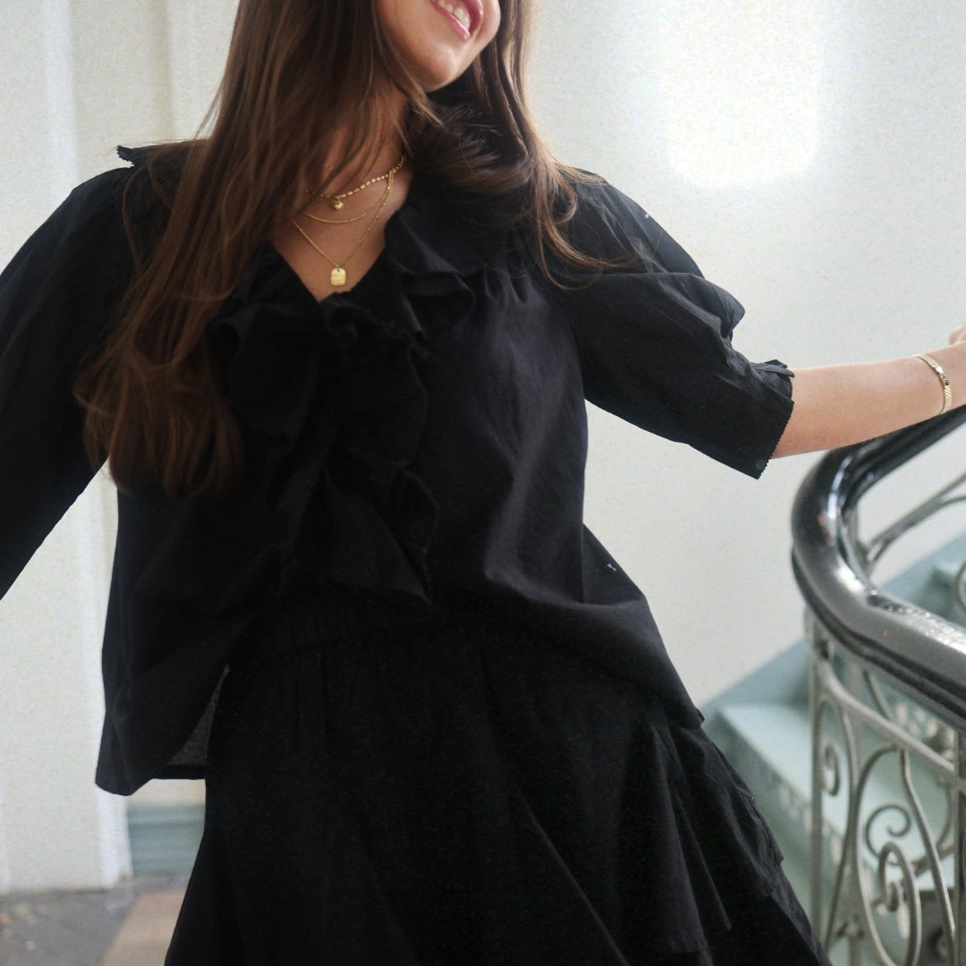 Frill Blouse - Black