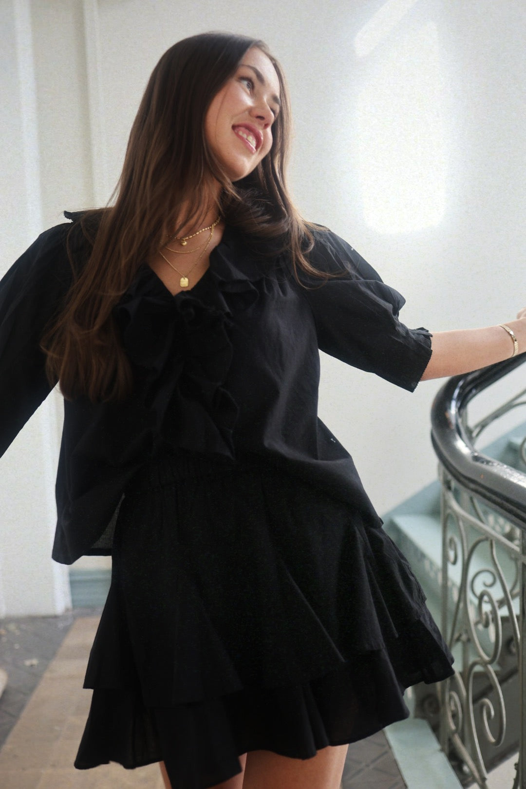 Frill Blouse - Black