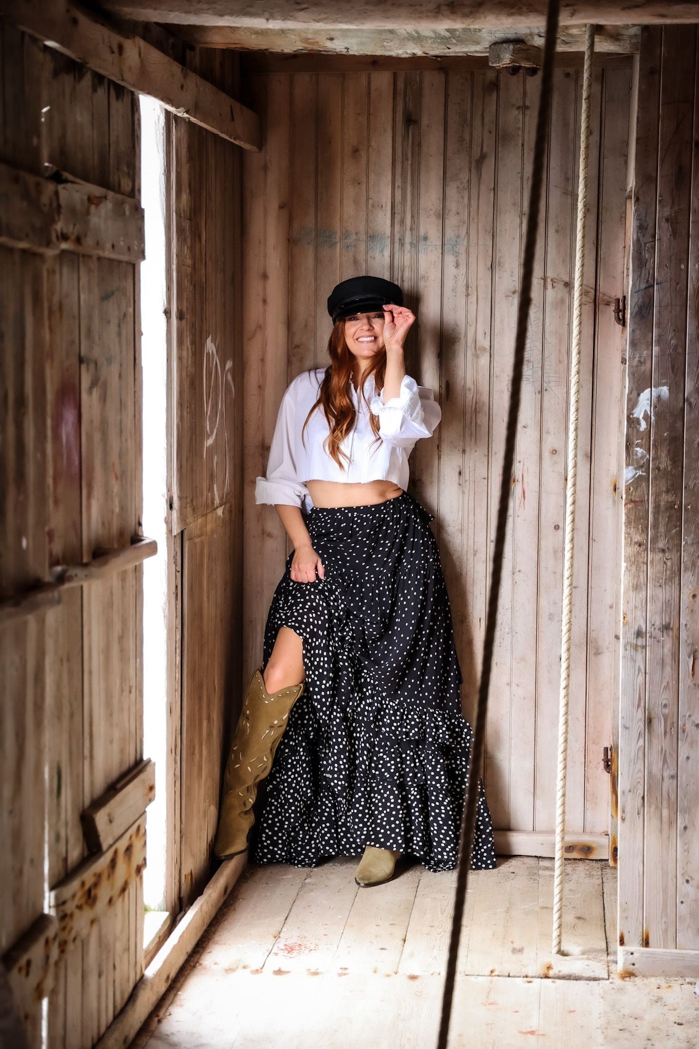 Maxi Frill Skirt - Black Dot – Confettibird