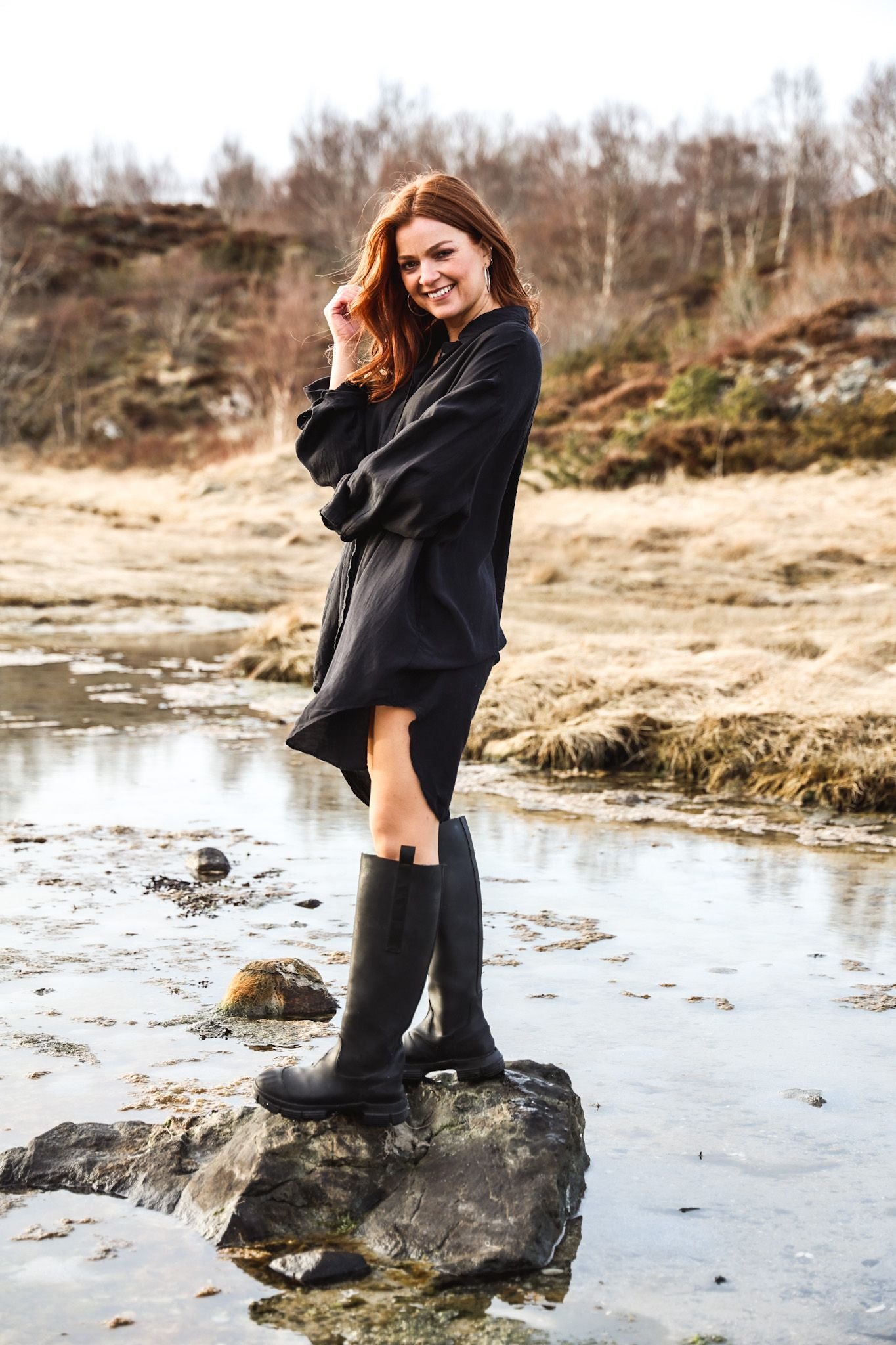 Shirt Dress - Black