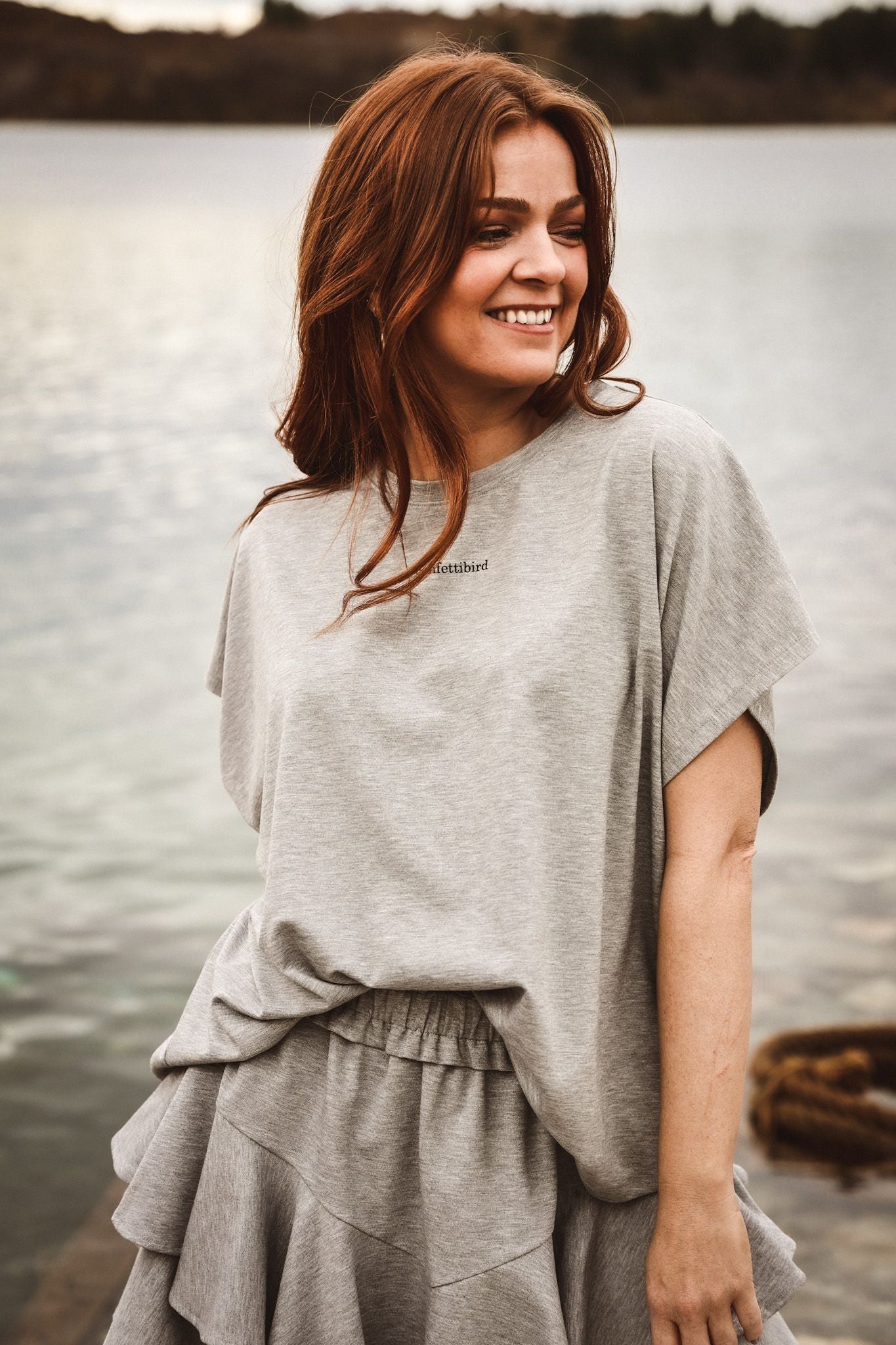Confettibird T-Shirt - Grey Melange